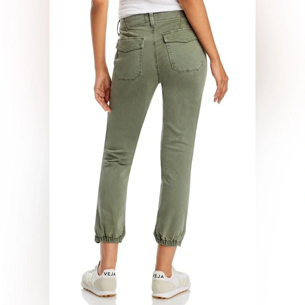 PAIGE Mayslie Cropped Joggers Ankle-Length Green Jeans | Size 31